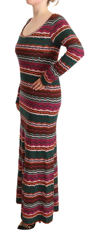 Shop Missoni Multicolor Stripe Wool Knitted Maxi Sheath Women's Dress