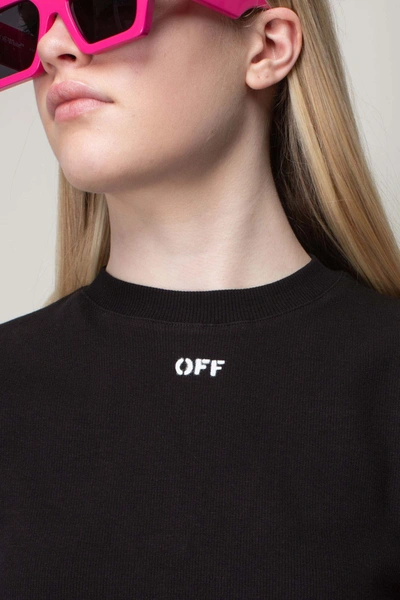 Shop Off-white Off Stamp Ribbed Cropped Tee