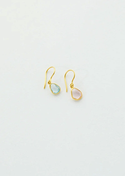 Shop Pippa Small Aquamarine & Rose Quartz New Day Earrings In Multi