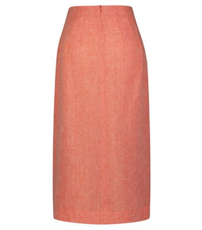 Shop Matthew Bruch Drawstring Slit Midi Skirt In Red