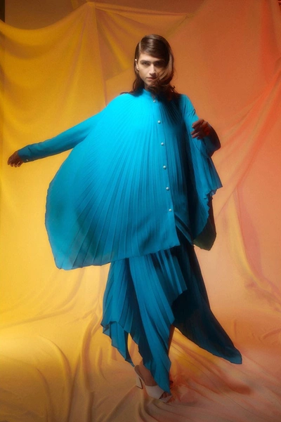 Edeline Lee Pleat Shirt In Blue