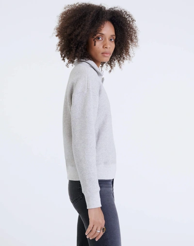 Re/done 70s Half Zip Sweatshirt In Heather Grey | ModeSens