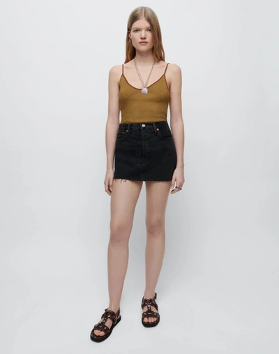 Shop Re/done 90s Mini Skirt In Washed Black