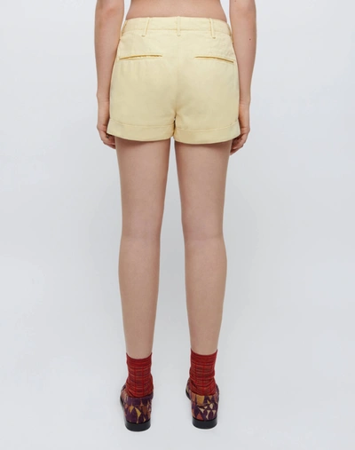 Re/done Cotton Trouser Shorts In Washed Buttercream