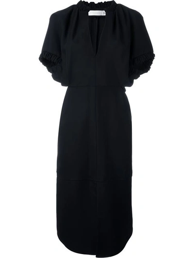 Victoria Beckham V Neck Dress In Black