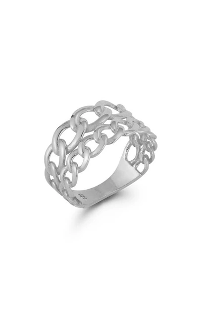 Shop Chloe & Madison Sterling Silver Two Row Curb Link Ring
