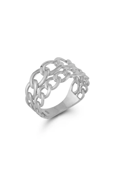 Chloe & Madison Chloe And Madison Silver Double Curb Stack Ring In Silver