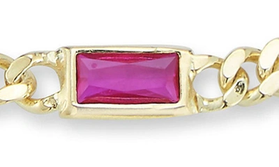 Chloe & Madison Chloe And Madison 14k Over Silver Cz Curb Bracelet In Gold