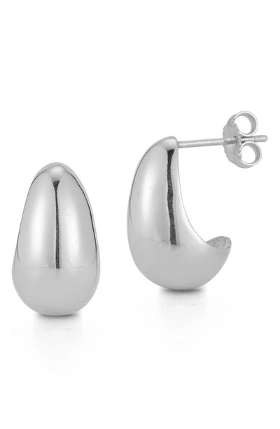 Shop Chloe & Madison Gradient J Huggie Earrings In Silver