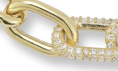 Chloe & Madison Chloe And Madison 14k Over Silver Cz Bold Link Bracelet In Gold
