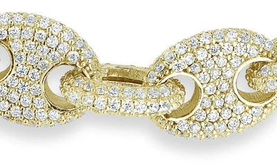 Chloe & Madison Chloe And Madison Cz Pavé Mariners Link Bracelet In Gold