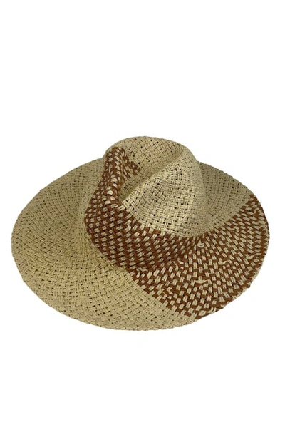 Shop Marcus Adler Two-tone Straw Panama Hat In Tan