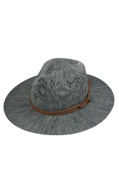 Shop Marcus Adler Open Knit Wide Brim Panama Hat In Blue