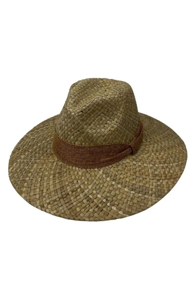 Shop Marcus Adler Ribbon Band Straw Panama Hat In Tan