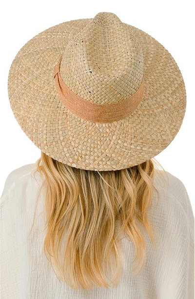 Shop Marcus Adler Ribbon Band Straw Panama Hat In Tan