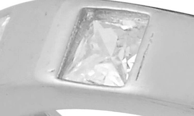 Chloe & Madison Set Of 3 Rhodium Plated Sterling Silver Cubic Zirconia Rings In Silver