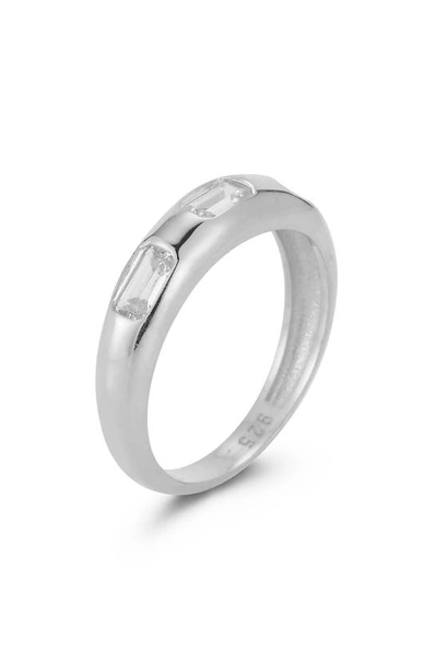 Shop Chloe & Madison Chloe And Madison Sterling Silver & Cz Baguette Ring