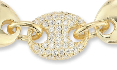 Shop Chloe & Madison Sterling Silver & Cz Mariner Link Bracelet In Gold