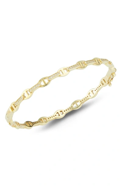 Shop Chloe & Madison Cubic Zirconia Mariner Bangle Bracelet In Gold