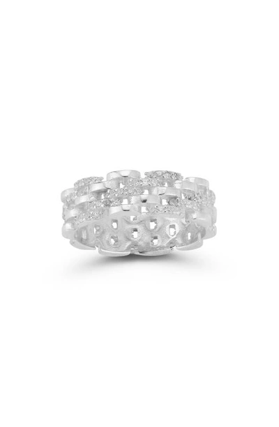 Shop Chloe & Madison Chloe And Madison Sterling Silver Cz Pavé Open Link Ring