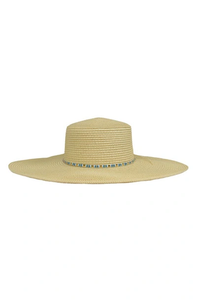 Shop Marcus Adler Beaded Band Straw Hat In Natural