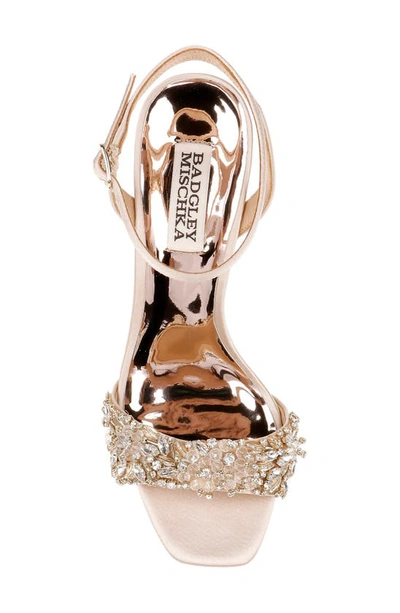 Badgley Mischka Rider Embellished Ankle Strap Sandal In Nude