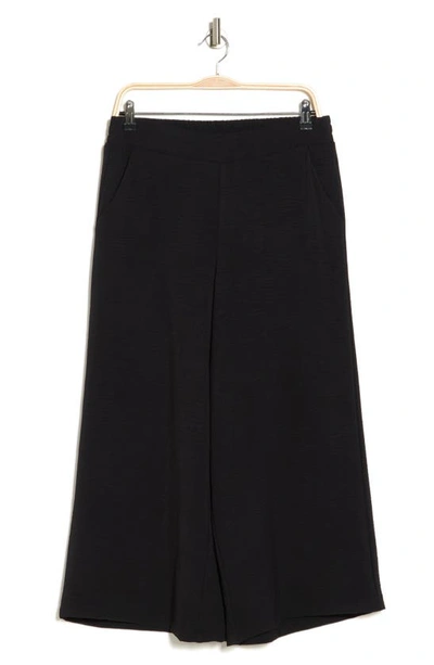 Shop Adrianna Papell Textured Satin Pull-on Pants In Black