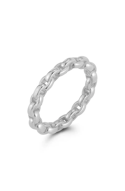 Chloe & Madison Sterling Silver Chain Link Ring In Silver
