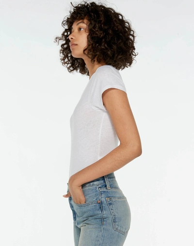 Shop Re/done Heritage Cotton 1960's Slim Tee Bodysuit In Optic White