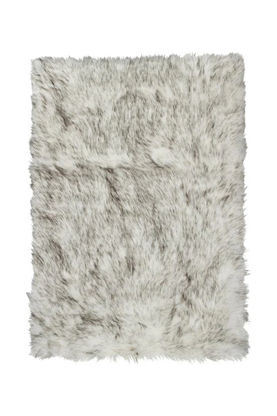 Luxe Hudson Faux Sheepskin Rug/throw In Gradient Grey
