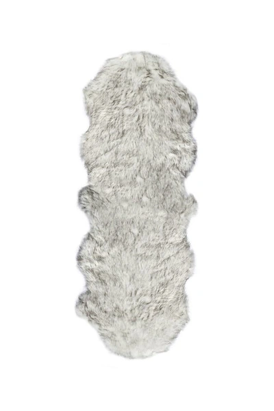 Shop Luxe Gordon Faux Fur Rug In Gradient Grey