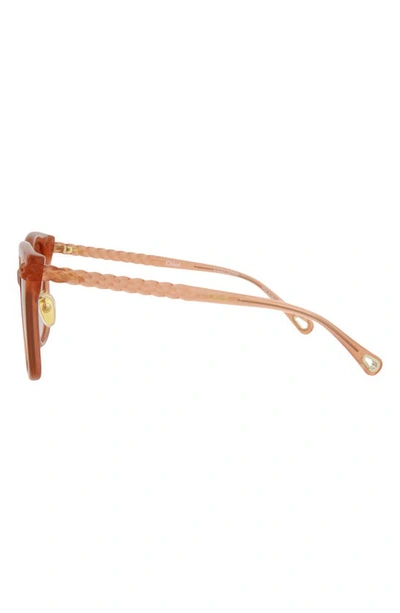 Chloé Core 56mm Square Sunglasses In Tan Tan Orange