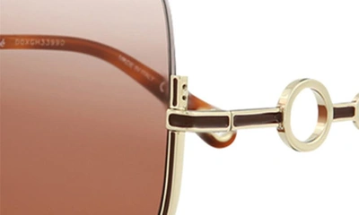 Shop Chloé 61mm Geometric Sunglasses In Gold Gold Orange