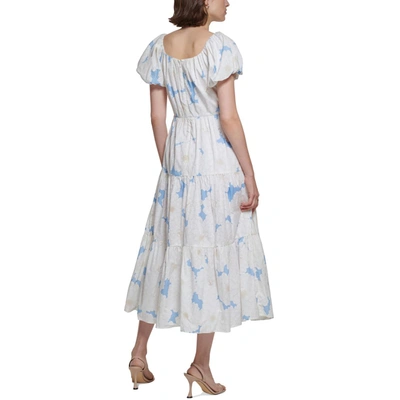 Shop Calvin Klein Womens Cotton Calf Midi Dress In Multi