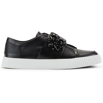 Shop Karl Lagerfeld Jules Womens Leather Slip On Casual And Fashion Sneakers In Black