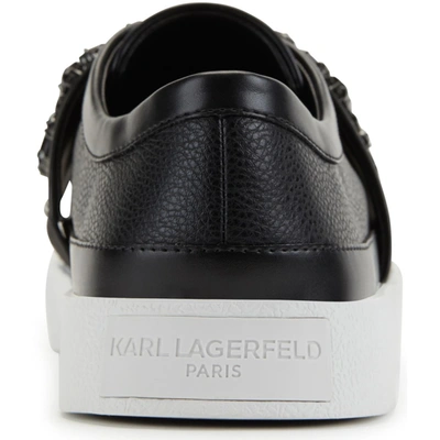 Shop Karl Lagerfeld Jules Womens Leather Slip On Casual And Fashion Sneakers In Black