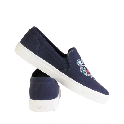 Shop Kenzo Icon Tiger Slip-on Men's Sneakers In Blue