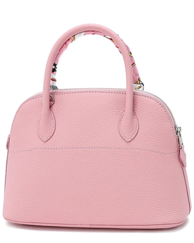 Shop Tiffany & Fred Top-grain Leather Satchel In Pink