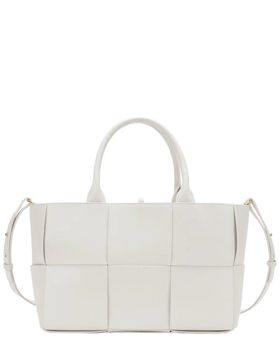 Shop Tiffany & Fred Woven Smooth Leather Tote In White