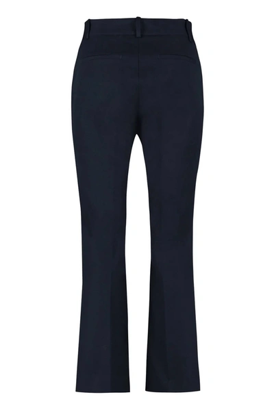 Shop Frame Le Crop Mini Boot Trouser In Navy In Blue