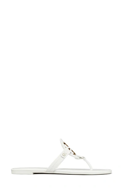 Tory Burch Miller Soft Leather Thong Sandals In Optic White