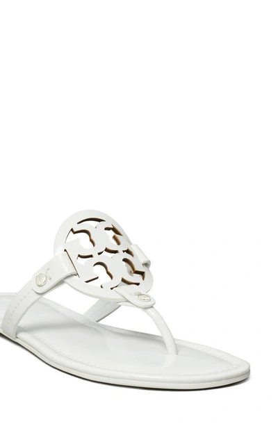 Tory Burch Miller Soft Leather Thong Sandals In Optic White