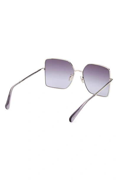 Shop Max Mara 59mm Gradient Butterfly Sunglasses In Shiny Palladium/grad Blue