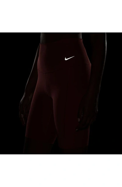 Shop Nike Zenvy Gentle Support High Waist Bike Shorts In Adobe/ Black