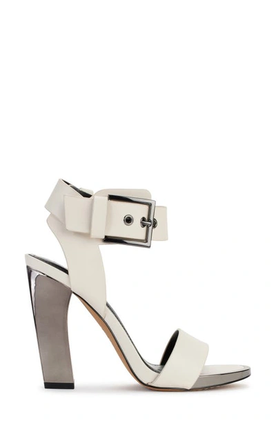 Shop Dkny Terah Block Heel Ankle Strap Sandal In Egg Nog