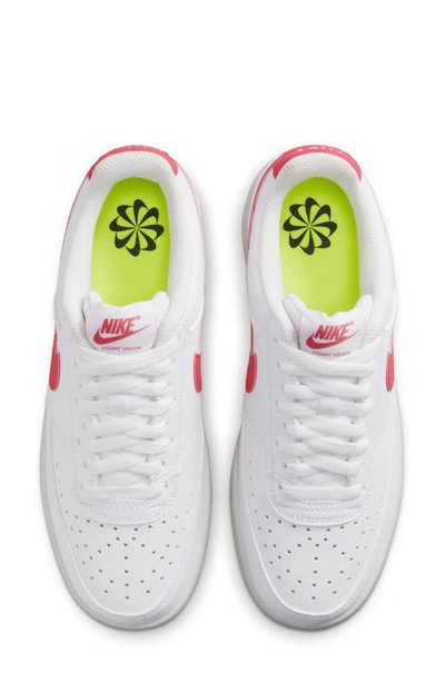 Shop Nike Court Vision Low Sneaker In White/ Volt/ Black/ Sea Coral