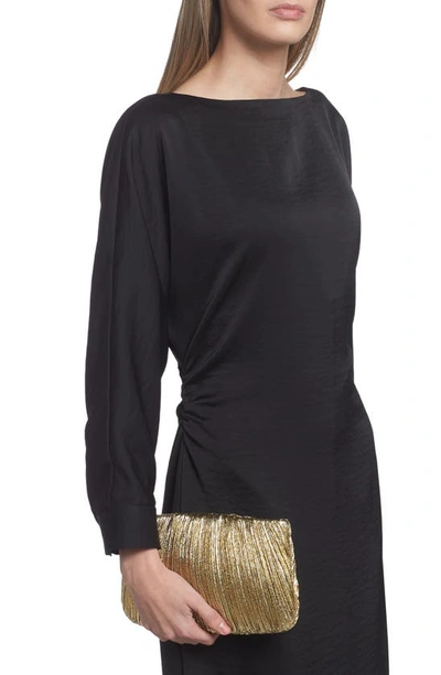 Loeffler Randall Brit Pleated Clutch In Oro