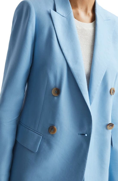 Shop Reiss Hollie Linen Blend Jacket In Blue