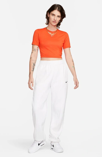 Shop Nike Sportswear Essential Slim Crop Top In Picante Red