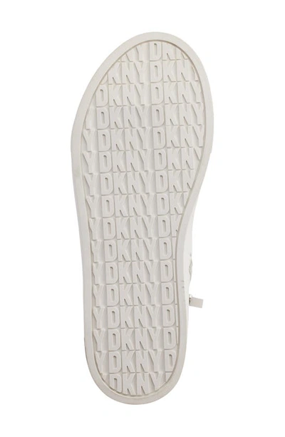 Dkny Yaser Mid Top Platform Sneaker In Brt White